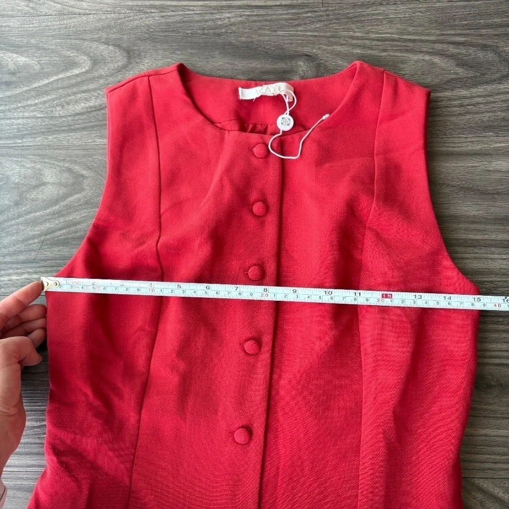 WAYF NEW Button Down Mini Fitted Classic Red Dress